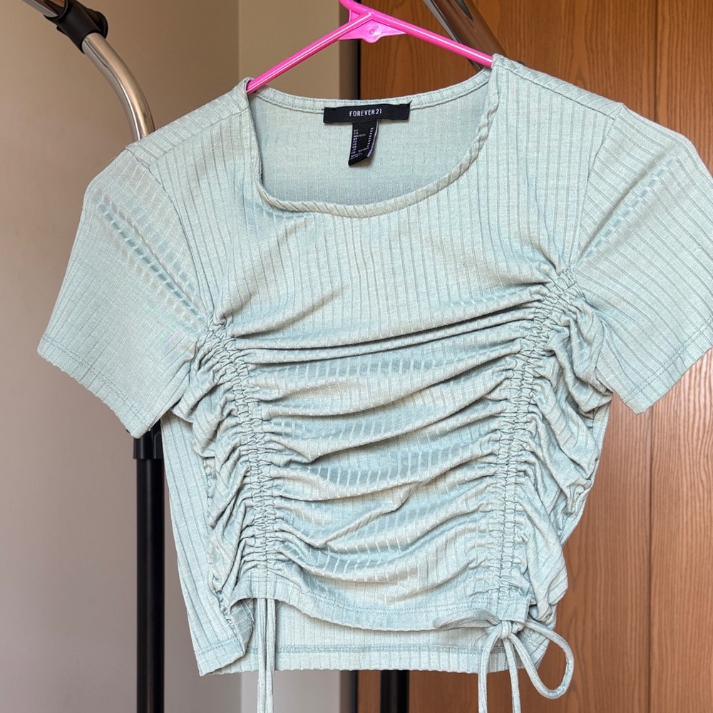 Forever 21 Mint Ruched Blouse
